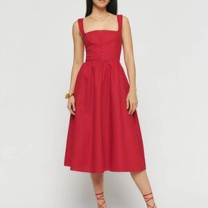 Reformation Tagliatelle dress, red, size 2